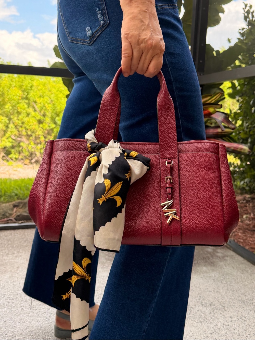 MICHAEL KORS Romee Pebble Leather Satchel Color: Mulberry Original $340